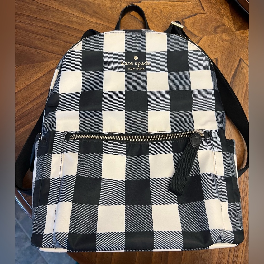 kate spade Black and White Gingham Backpack